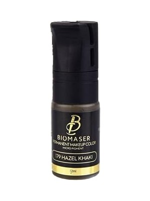 Nacario Bi̇omaser 179 Hazel Khaki Kalıcı Makyaj Destek Boyası, 12ML, Micro Pigment