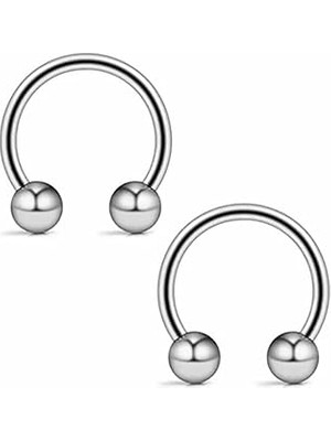 Nacario 316L Cerrahi Çelik 2'li Set 6mm Top Uçlu Altın Renk Septum Piercing