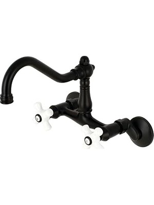 Nacario Brass KS3220PX Mutfak Bataryası, 20,5 cm Ağız Erişiminde, Mat Siyah