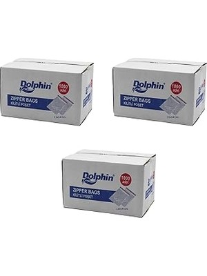 Nacario Dolphin Kilitli Şeffaf Buzdolabı Kilitli Saklama Poşeti Torba - 11X14 Cm. - 1000 Adetlik 3 Kutu