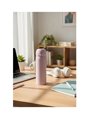 Nacario Miniso Klasik Serisi Flip Top Yalıtımlı Termos 450 ml Pembe, 2019306510104