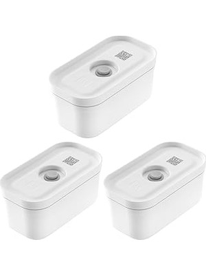 Nacario Zwilling Fresh & Save Vakumlu Yemek Taşıma Kabı, S, Plastik, Beyaz-Gri 3lü Paket