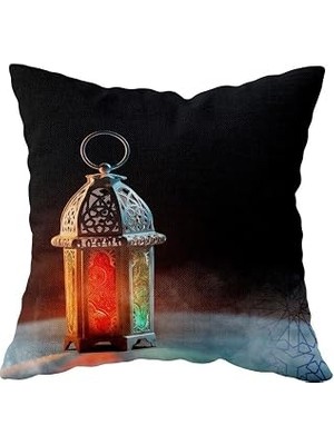 Nacario Pelangi Ramadan Kareem Çift Taraflı Gizli Fermuarlı Yastık Kılıfı Kırlent Koltuk Yastık Kılıfı, Mav