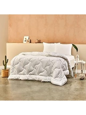Nacario Taç Elegance Düz Polyester Yorgan, Beyaz, Tek Kişilik
