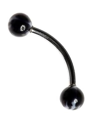 Nacario Rouge Moulin Curved Barbel 316 L Bioplast Piercing TDGR00854