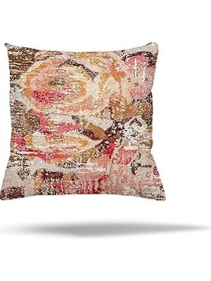 Nacario Pelangi Patchwork Çiçek Desen Etnik Gizli Fermuarlı Yastık Kılıfı Kırlent Kılıfı Koltuk Yastık Kılı