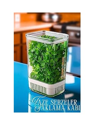 Nacario Transformacion Yeşillik Saklama Kabı 2900 ml - Taze Yeşillik Için Süzgeçli Saklama Kutusu, 74300007