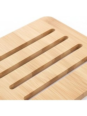 Nacario AMBERHAUS%100 Doğal Bambu Kare Nihale - 16X16 cm Isıya Dayanıklı Ahşap Tencere Çaydanlık Altlığı