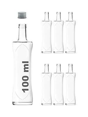 Nacario Afracam 100 ml Şeffaf Piramit Sosluk 100 cc Kapaklı Kavisli Cam Şişe 6 Adet (Gümüş (Metal))