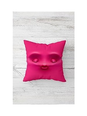 Nacario Pelangi Fuşya Öpücük Atan Emoji Çift Tarafı Baskılı Gizli Fermuar Yastık Kılıfı Kırlent Koltuk Yast