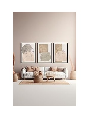 Nacario Artavessa 3 Parça Çerçeve Görünümlü Mdf Tablo Seti - ARTSYCLLCT26-2030