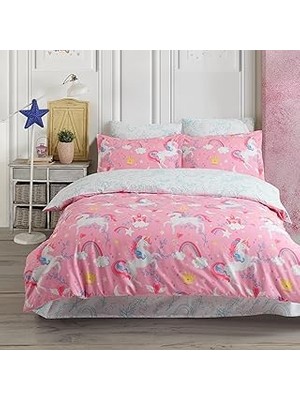 Nacario Soley | Pony |%100 Pamuklu Çift Kişilik Nevresim Takımı Pembe