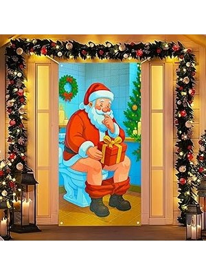 Nacario Blissyard Merry Christmas Kapı Örtüsü 171 x 90 cm Tatil Ön Sundurma Kapı Afiş Dekorasyon Kış Noel B