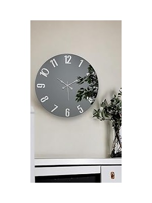 Nacario Emores 46 cm Gerçek Ayna Pleksi Rakam Dekoratif Duvar Saati