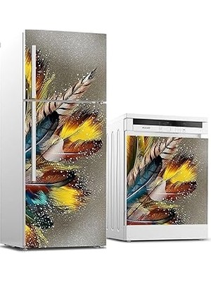 Nacario Buzdolabı Bulaşık Makinası Beyaz Eşya Sticker Kaplama Tüy