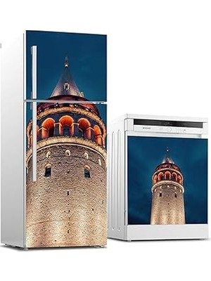 Nacario Buzdolabı Bulaşık Makinası Beyaz Eşya Sticker Kaplama Galata Kulesi