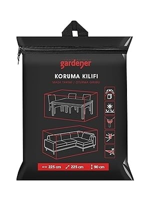Nacario Gardener GRDC303 Masa Takımı/oturma Grubu Koruma Örtüsü/kılıfı Pe (225 cm x 225 cm x 90 Cm)