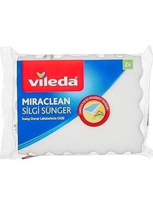 Nacario Vileda 169072 Miraclean Silgi Sünger 2'li, Beyaz, Düz