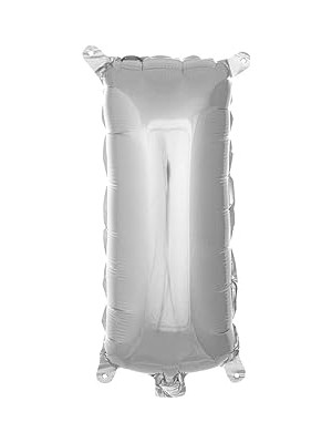 Nacario I Harfi 16 Inç Gümüş Renk Folyo Balon 36 cm (Gümüş)