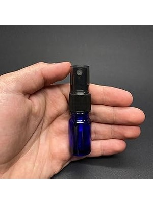 Nacario 5 ml Cam Şişe Siyah Spreyli, 5cc Mavispreyli Boş Şişe x 6 Adet