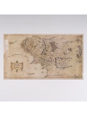 Nacario Lord Of The Rings - Middle Earth Map Amerikan Servis