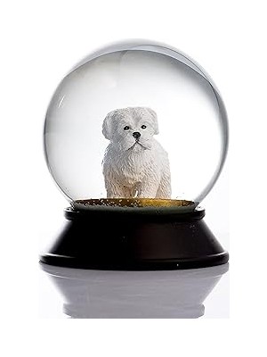 Nacario Snoowg Cam Reçine Altın Patiler Maltese Terrier Kar Küresi Hediye