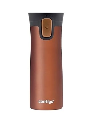 Nacario Contigo Üniseks Pinnacle Snapseal Termo Paslanmaz Çelik Yalıtımlı KUPA,KAHVERENGI,420 ml