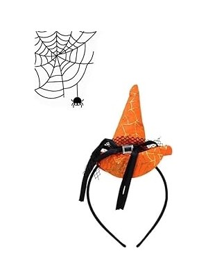 Nacario Halloween Şapkali Cadi Taç Turuncu AST6500-1