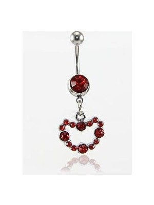 Nacario Rouge Kırmızı Taşlı Göbek Piercing