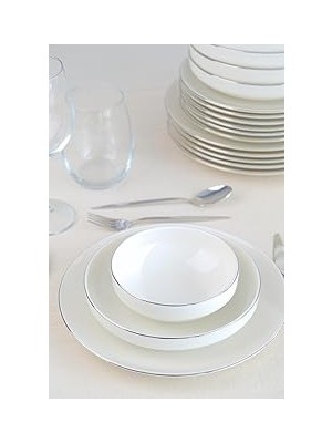 Nacario Tabakevi Tabak Evi Porselen Sofia Platin Yemek Takımı 24 Parça 6 Kişilik