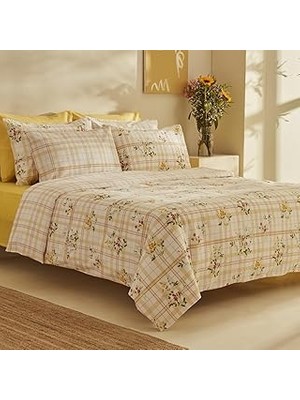 Nacario MINELLA%100 Pamuk, Touch Çift Kişilik Nevresim Takımı, Sarı