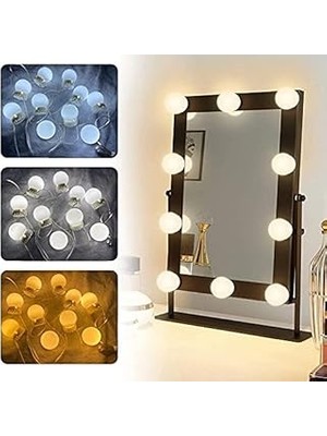 Nacario Technosmart 10LEDLI Usbli Makyaj Aynası Lambası Hollywood Tarz Dekorasyon Aydınlatma Banyo Ciltbakı