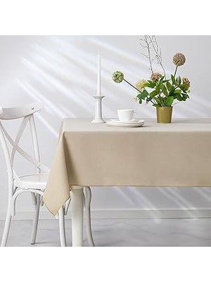 Nacario Schäfer Schafer Bianca Keten Polyester Masa Örtüsü 160X250-KREM