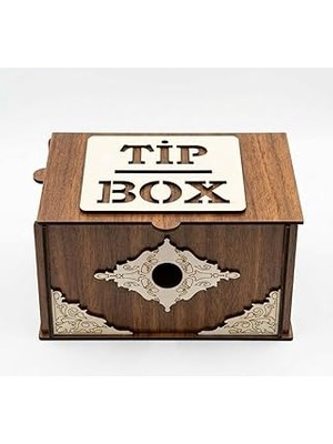 Nacario Ahşap Bahşiş Kutusu (Tip Box), Dekoratif Kutusu, Kilitli Tasarım, Kafe Restoran Için