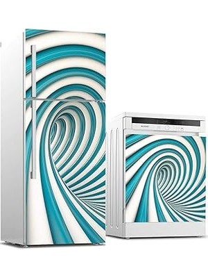 Nacario Buzdolabı Bulaşık Makinası Beyaz Eşya Sticker Kaplama 3D Dönence