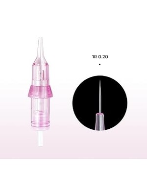 Nacario Bi̇omaser 1r 0.20MM Saç Tekniği Kalıcı Makyaj Iğnesi, 20 Adet, Universal Dövme Cihazlarına Uyumlu