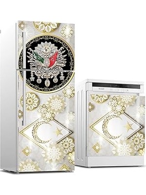 Nacario Buzdolabı Bulaşık Makinası Beyaz Eşya Sticker Kaplama Osmanlı Arma