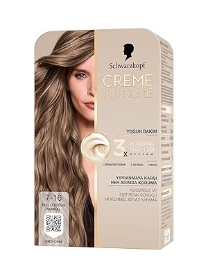 Nacario Schwarzkopf Creme Supreme Saç Boyası 7-16 Küllü Soğuk Kumral