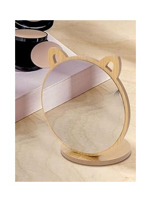 Nacario Uni̇chrome Ayna Ahşap Standlı Masa Üstü Makyaj Aynası Make Up (14)