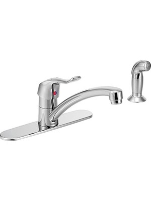 Nacario Moen 8707 Ticari M-Dura Yan Spreyli Tek Saplı Mutfak Bataryası, 1,5 Gpm, Krom