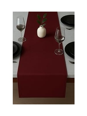 Nacario Kadife Görünümlü Masa Runnerı,bordo 40 x 140