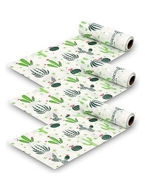 Nacario Masa Aktivite Piknik Örtüsü Kullan At Sıvı Geçirmez 3 Rulo (Rulo Içi:10 Adet) Kaktüs 100X120CM