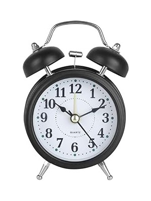 Nacario HT-850 Yüksek Sesli Alarmlı Saat Nostaljik Analog Çalar Saat Fosforlu Işıklı Metal Gövde Akar Saniy