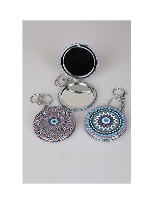 Nacario Elegance Mirror Çift Taraflı Makyaj Aynası, Kapaklı, Anahtarlıklı, 10X10 cm