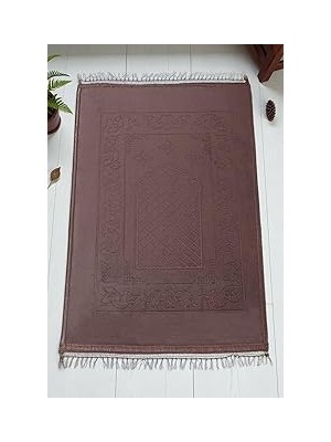 Nacario Yumuşak Kadife Dokulu Peluş Seccade Kahverengi