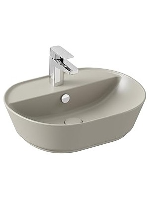 Nacario Geo 7428B020-0001 Oval Çanak Lavabo 55 Cm, Mat Bej
