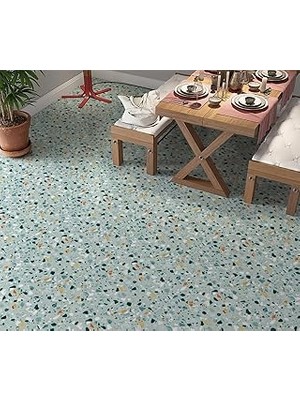Nacario Stickerart Yer Kaplama Zemin Kaplama Folyosu 65X130 cm Terrazzo Floor Color