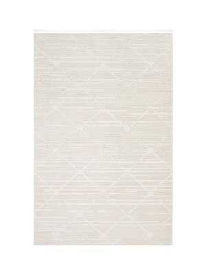 Nacario Cool Halı Nevada 2509 Krem Kabartmalı Halı Yumuşak Saçaklı Ev Oda Salon Oturma Odası Yatak O