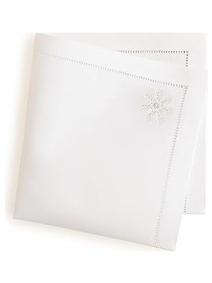 Nacario Snowflake Peçete 40X40 cm Beyaz