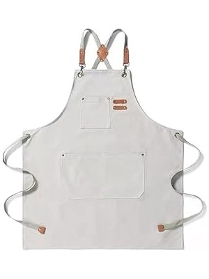 Nacario Valkyrie Unisex Kanvas Mutfak Önlüğü Ayarlanabilir Askılı Cepli Barista Garson Servis Önlüğü Kırık